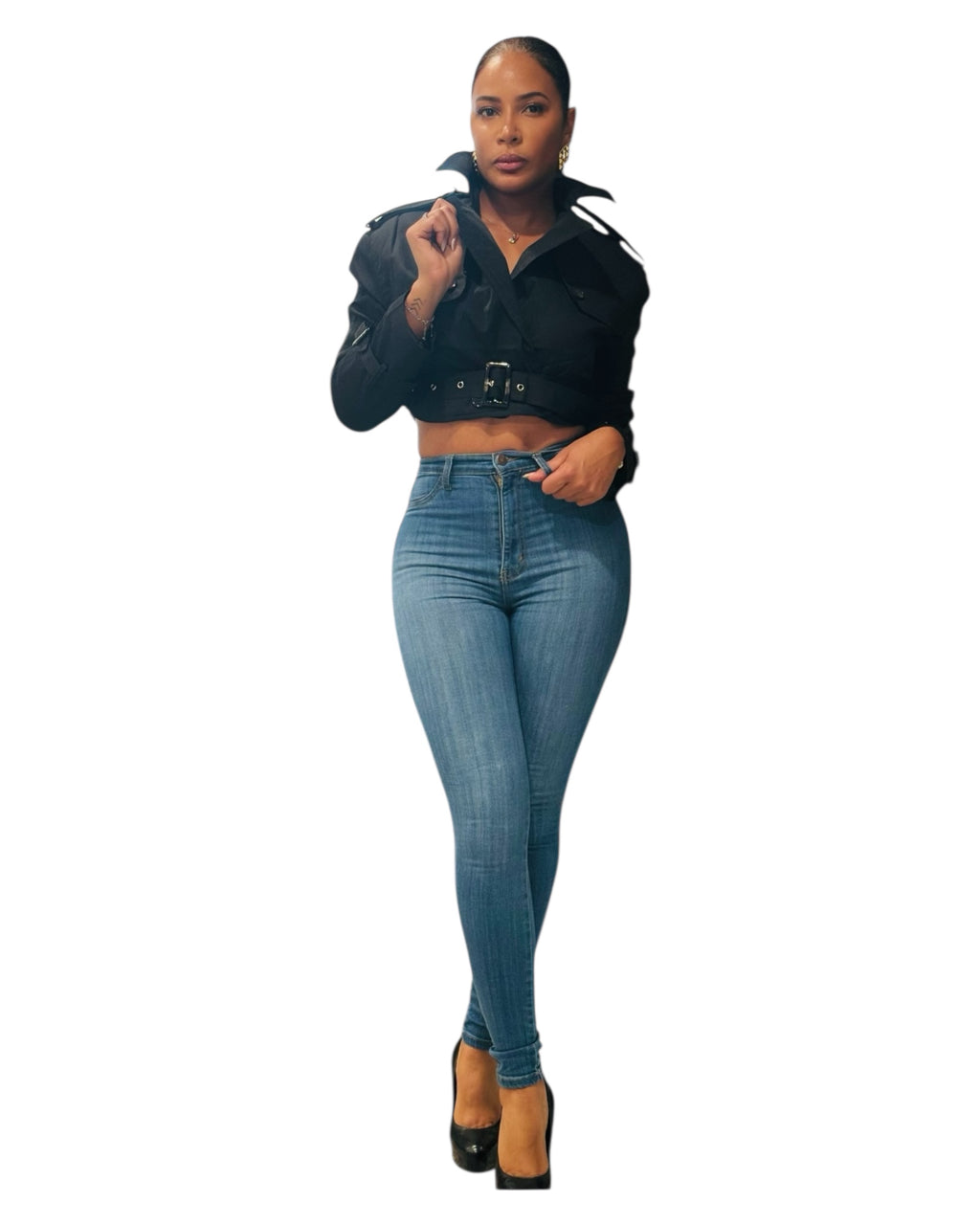 City Edge Cropped Trench Jacket - L image