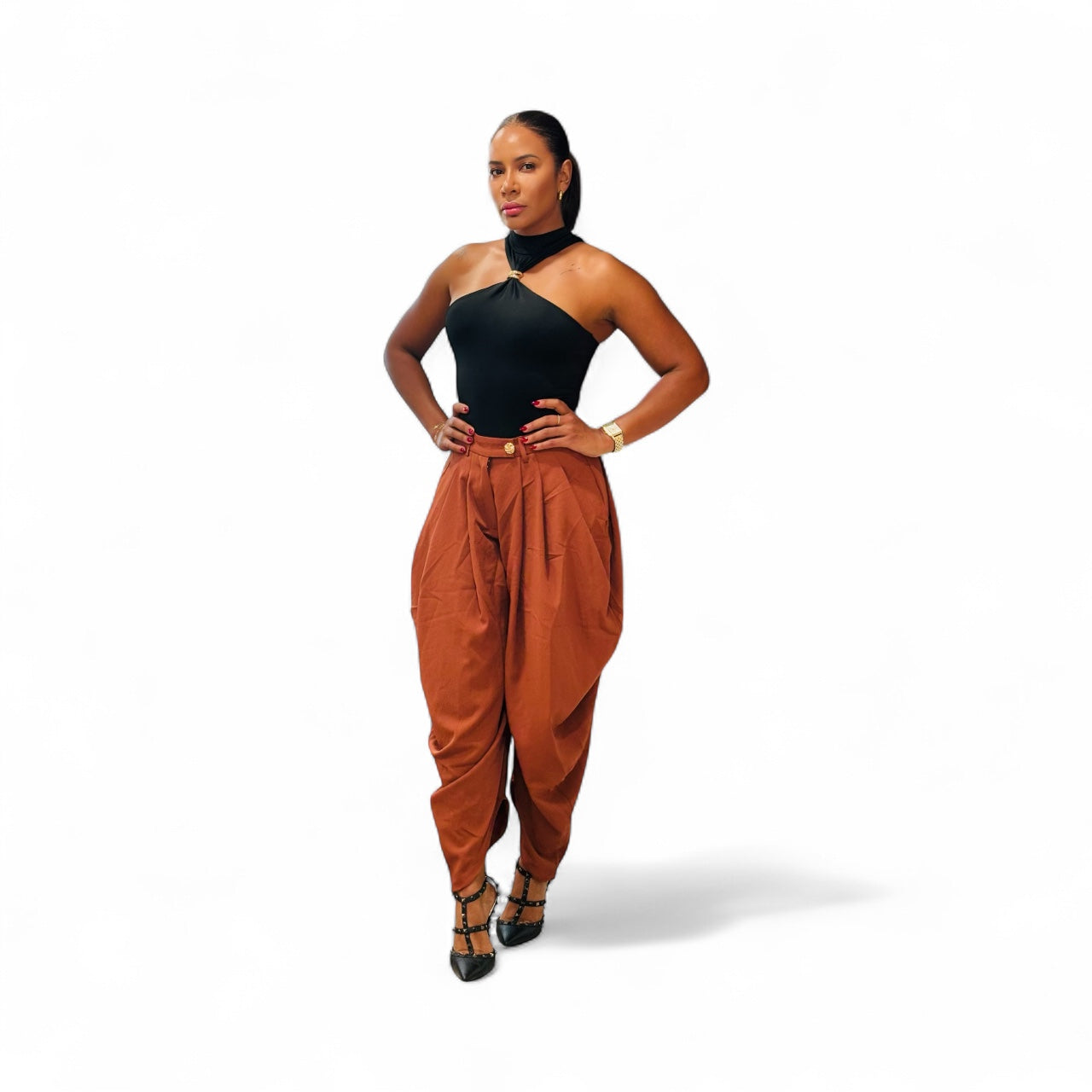 Terracotta Flow Pants - M, Tangerine image