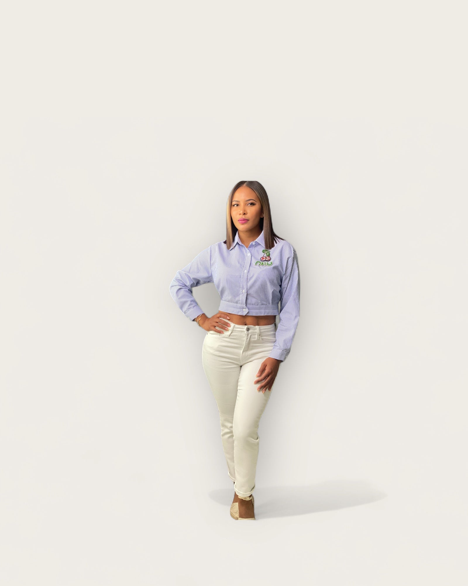 Cream High-Rise Skinny Jeans image 0
