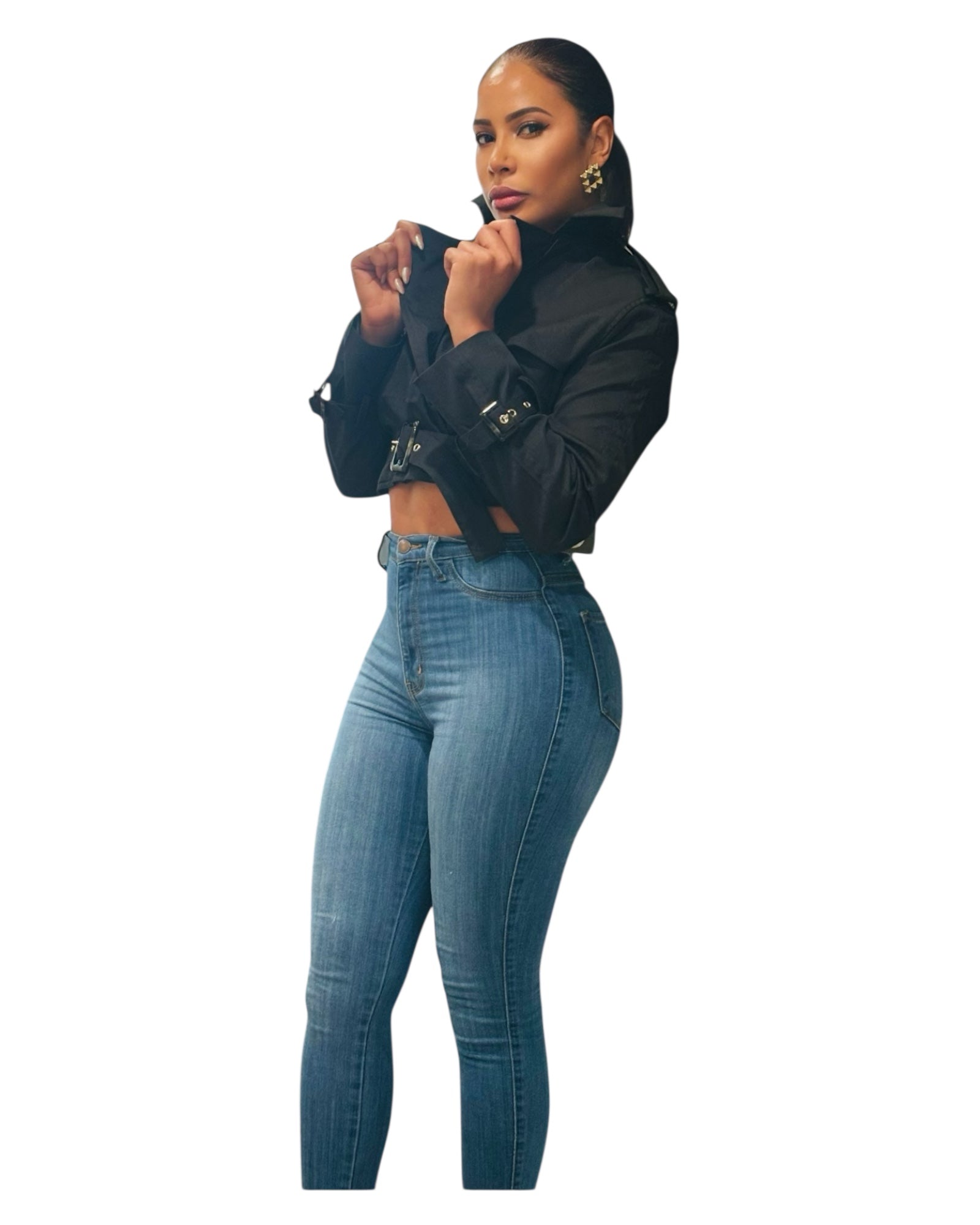 City Edge Cropped Trench Jacket - M image
