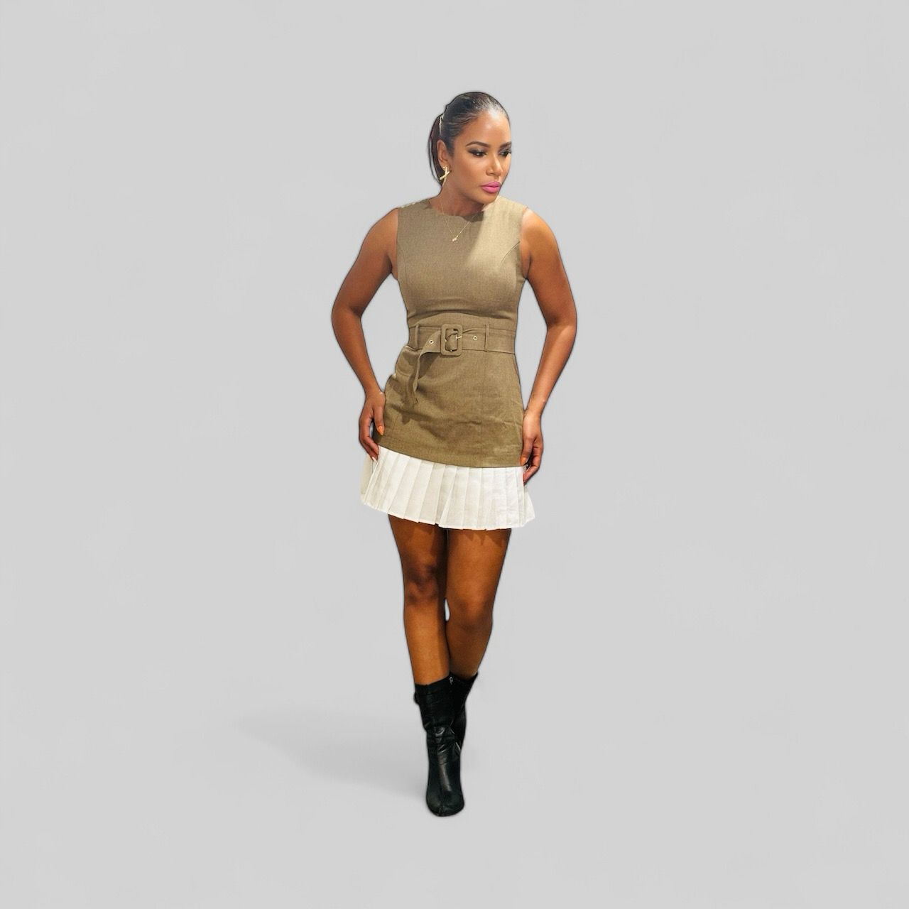 Pleated Edge Dress - L image