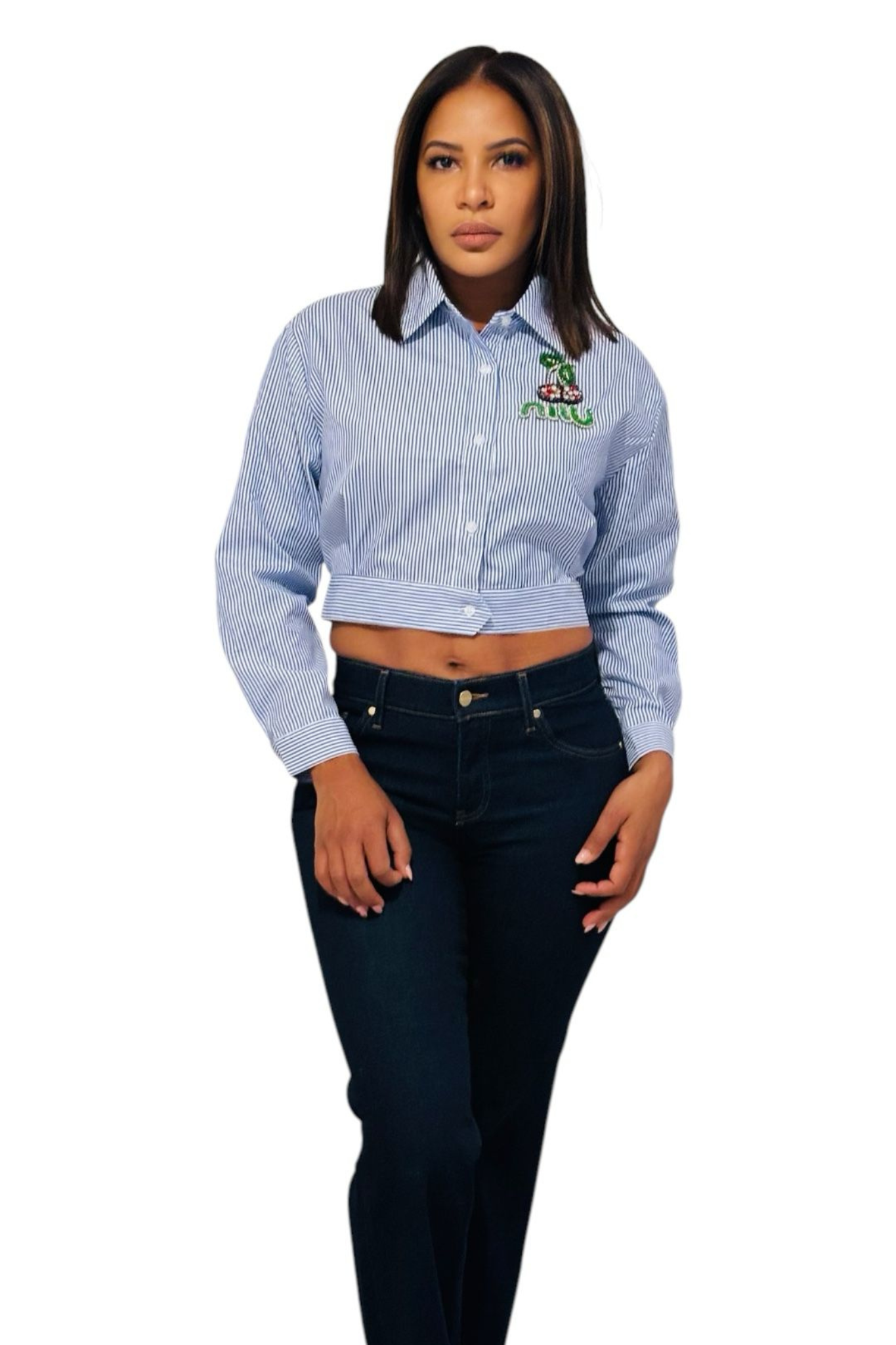 Cropped Stripe Shirt image 0