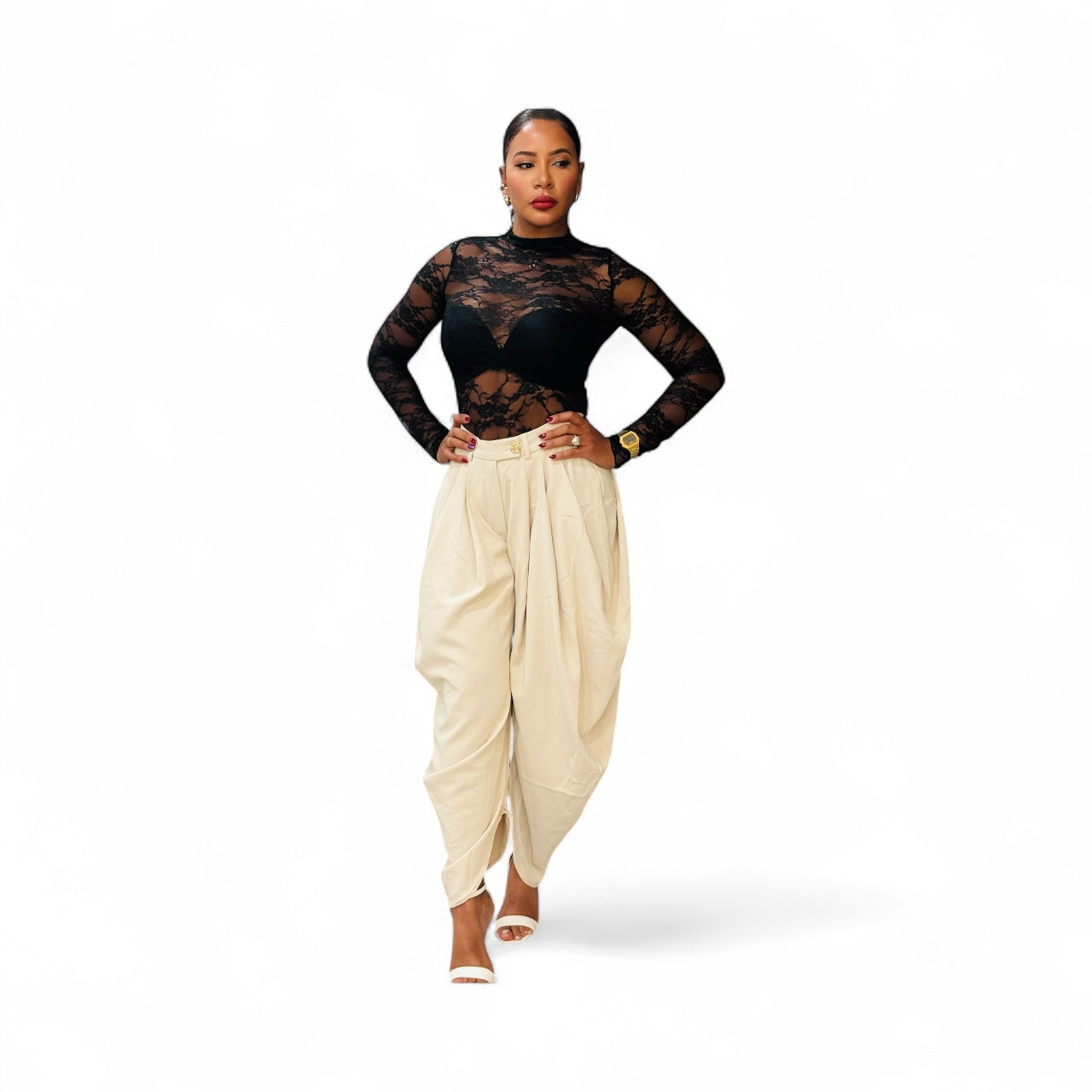 Elegance Drape High-Waist Pants