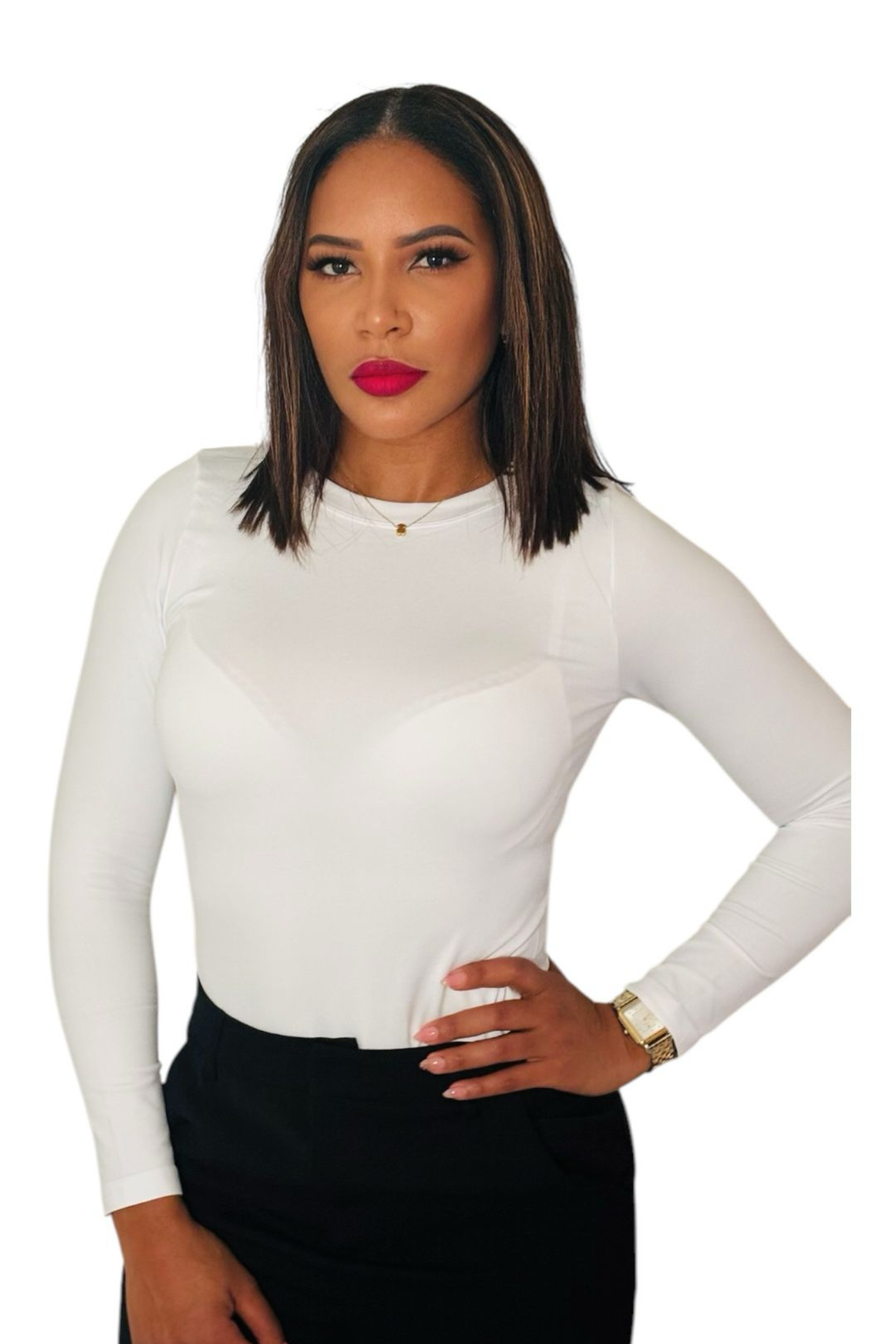 Essential White Long Sleeve Top image 0