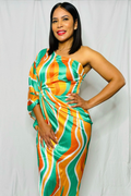 One-Shoulder Multicolor Dress image 0