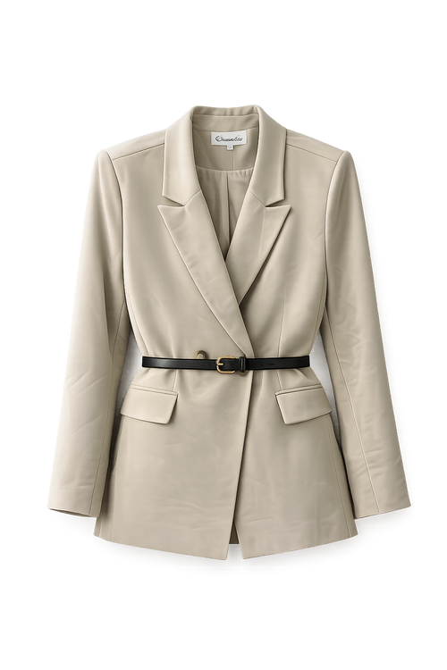 Chic Tailored Belted Blazer