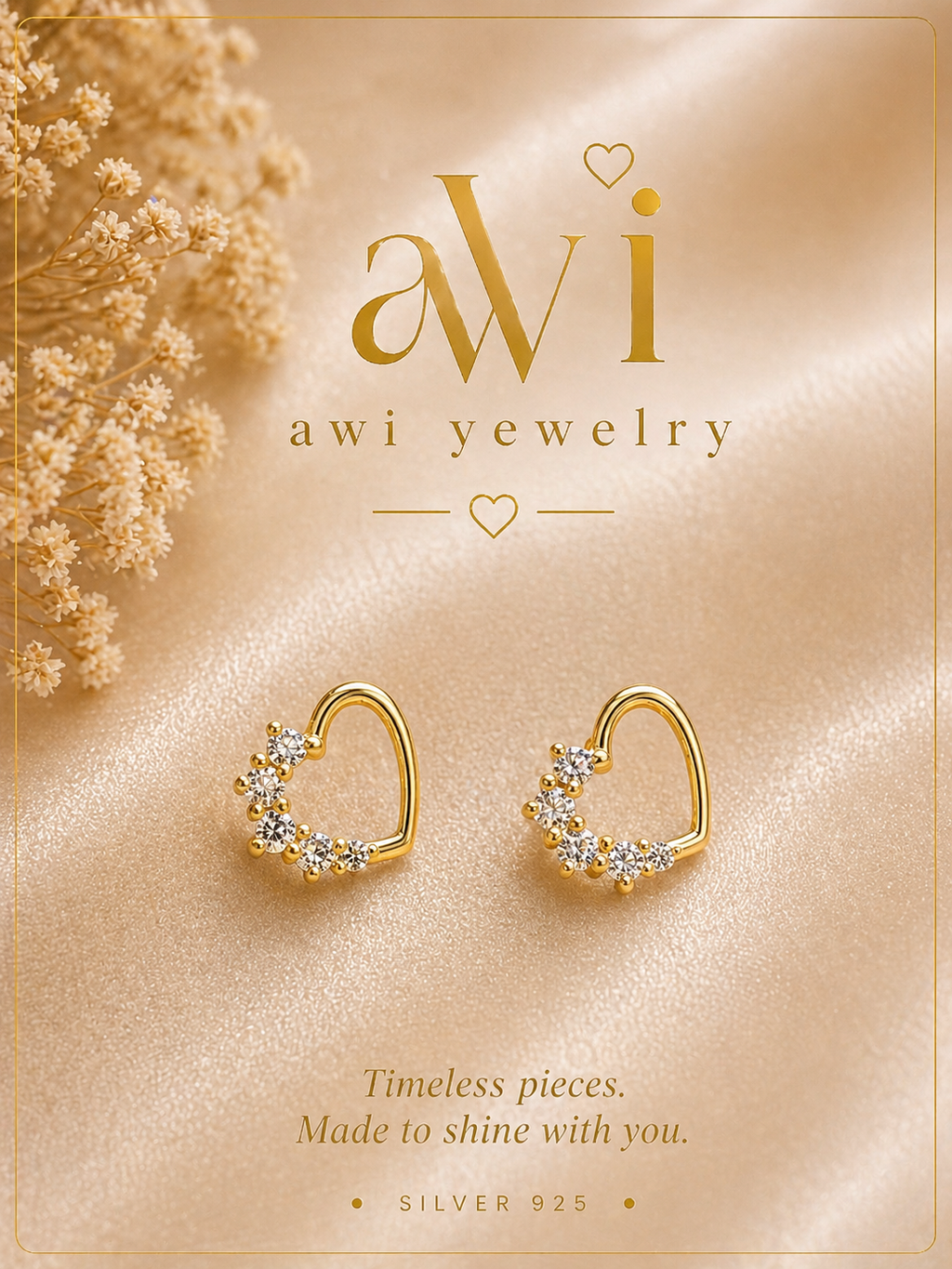 Crystal Heart Glow Earrings