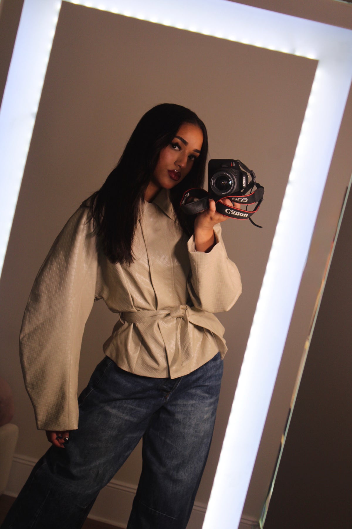 The Sienna Barrel Sleeve Leather Jacket
