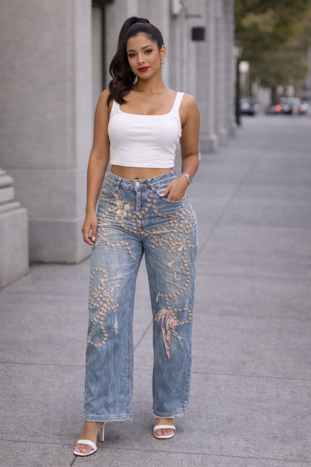 Boho Charm Barrel Jeans