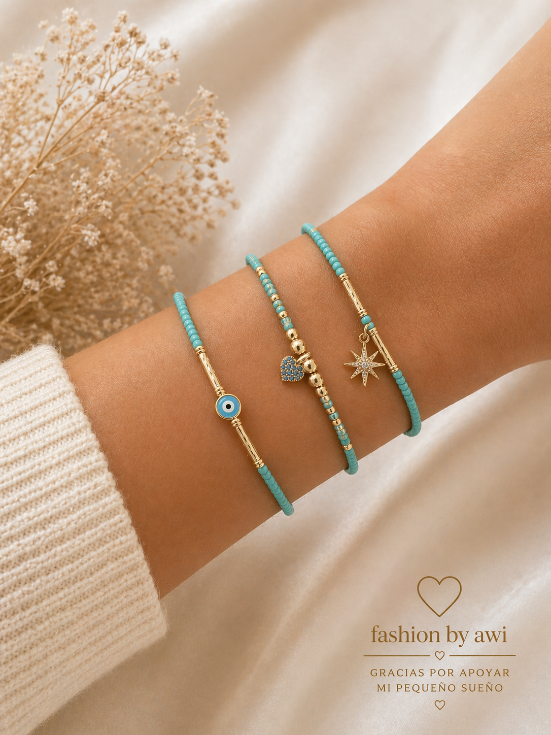 Turquoise Charm Bracelet Set