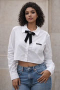 Luxe Bow Detail White Shirt