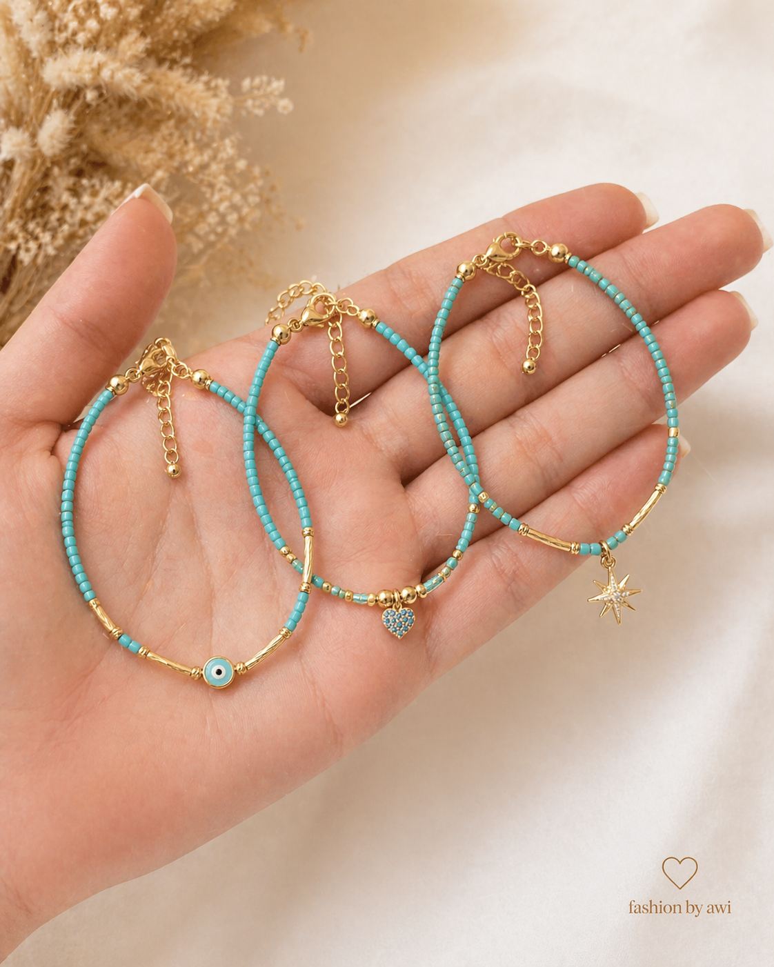 Turquoise Charm Bracelet Set