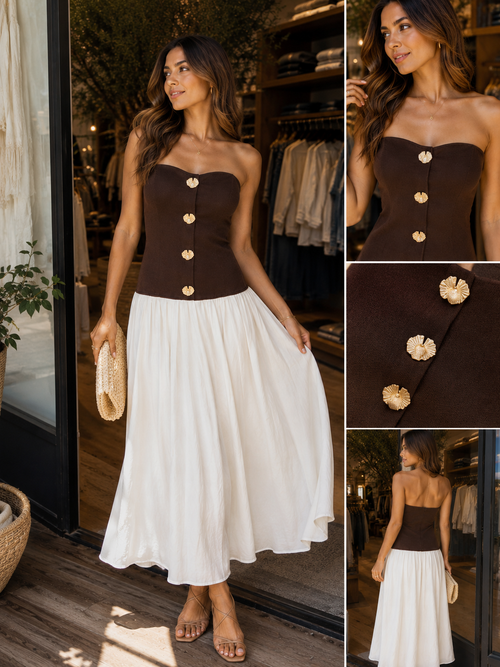Chocolate Blossom Midi Dress