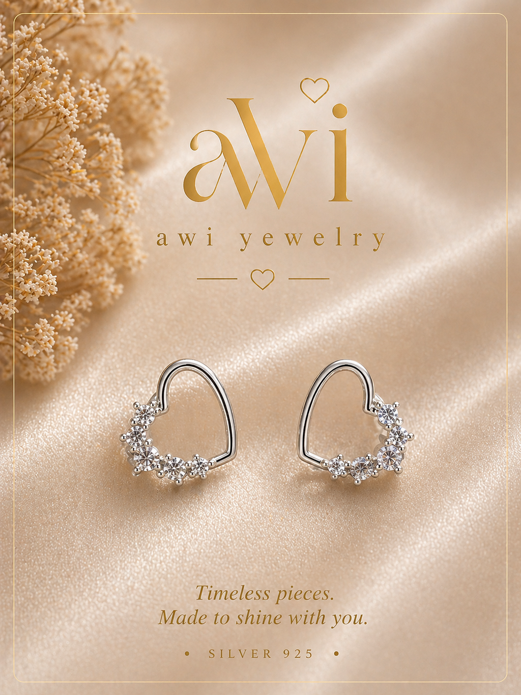 Crystal Heart Glow Earrings