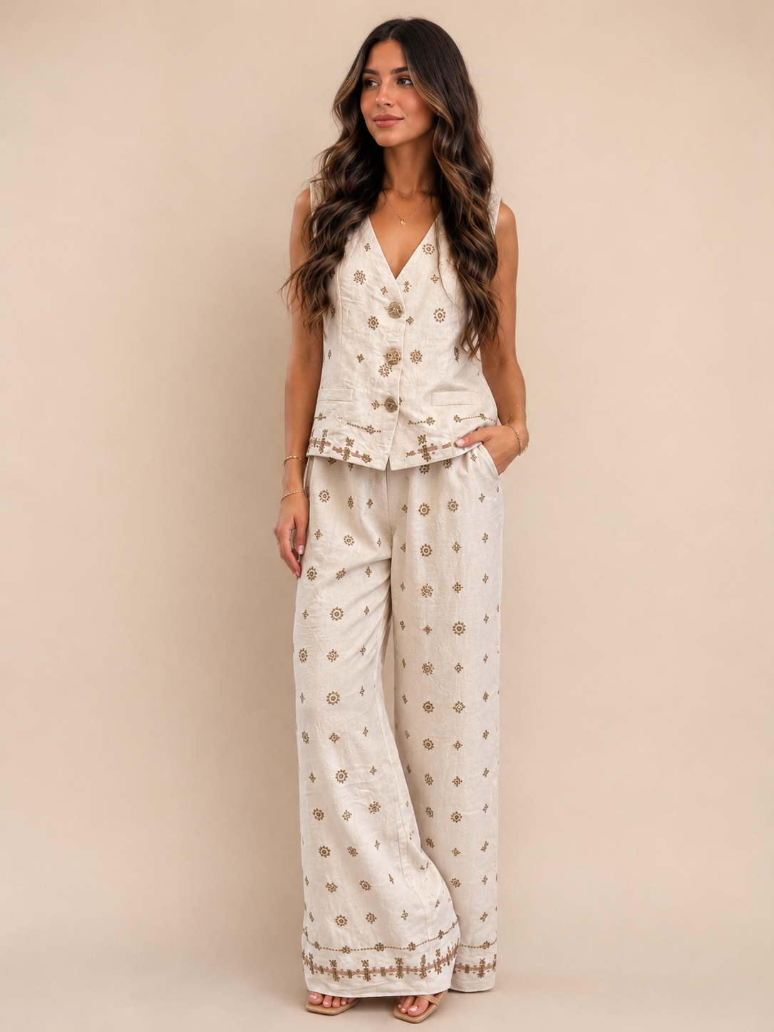 Golden Mirage Linen Set