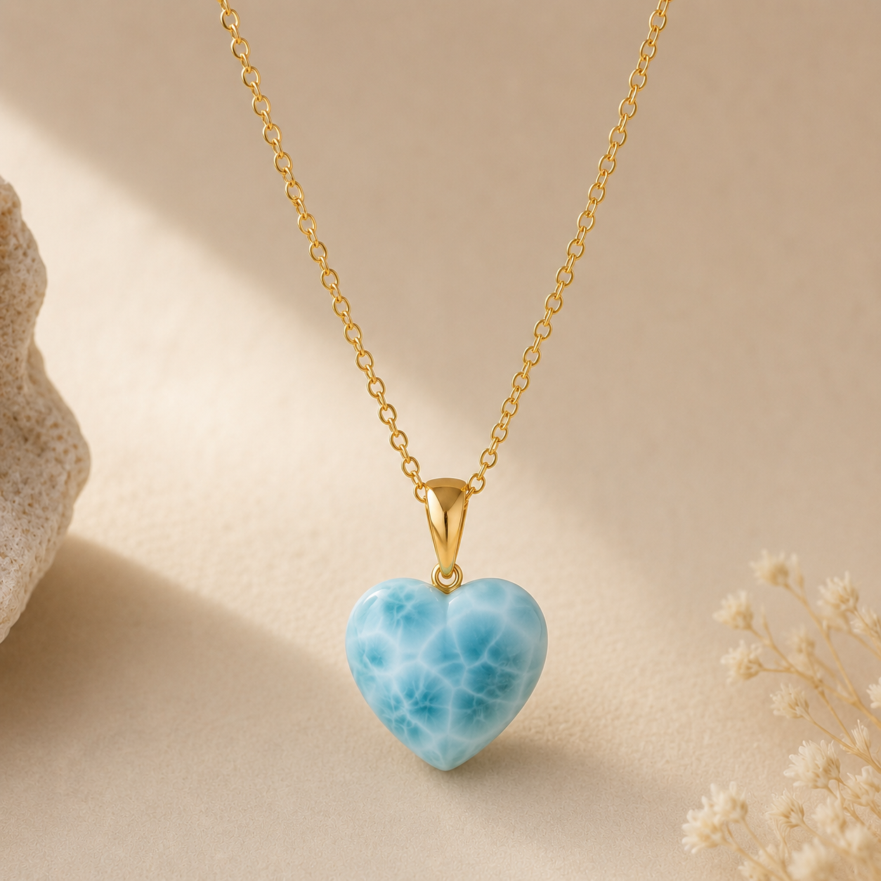 Larimar Heart Pendant Necklace
