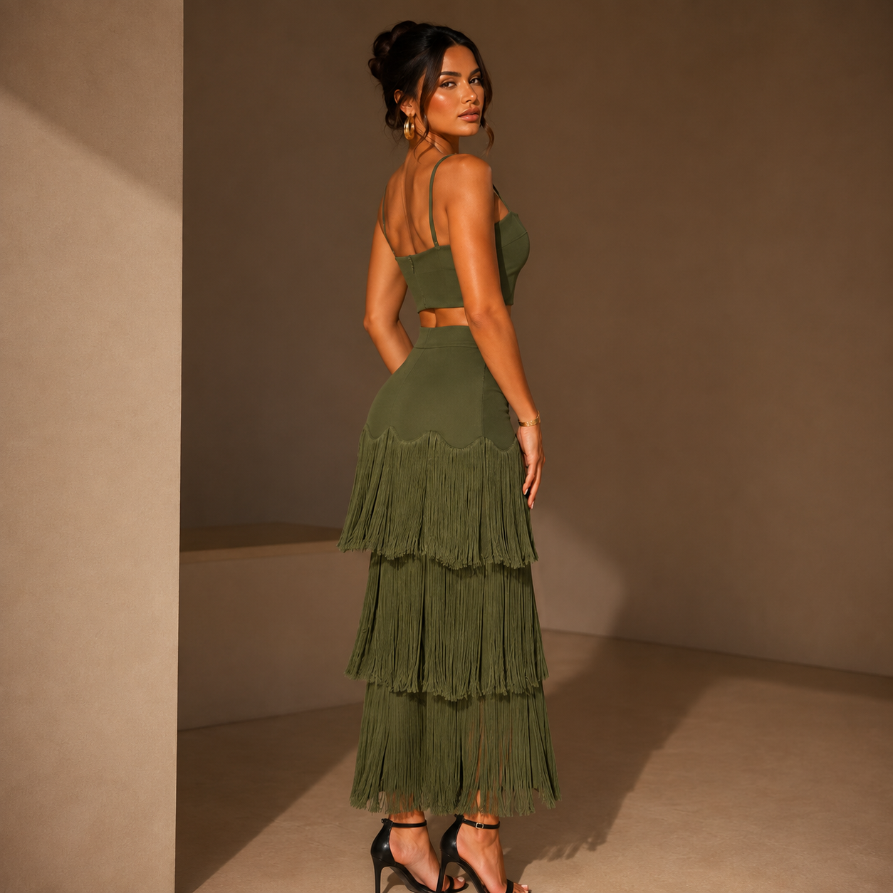 Olive Allure Fringe Set