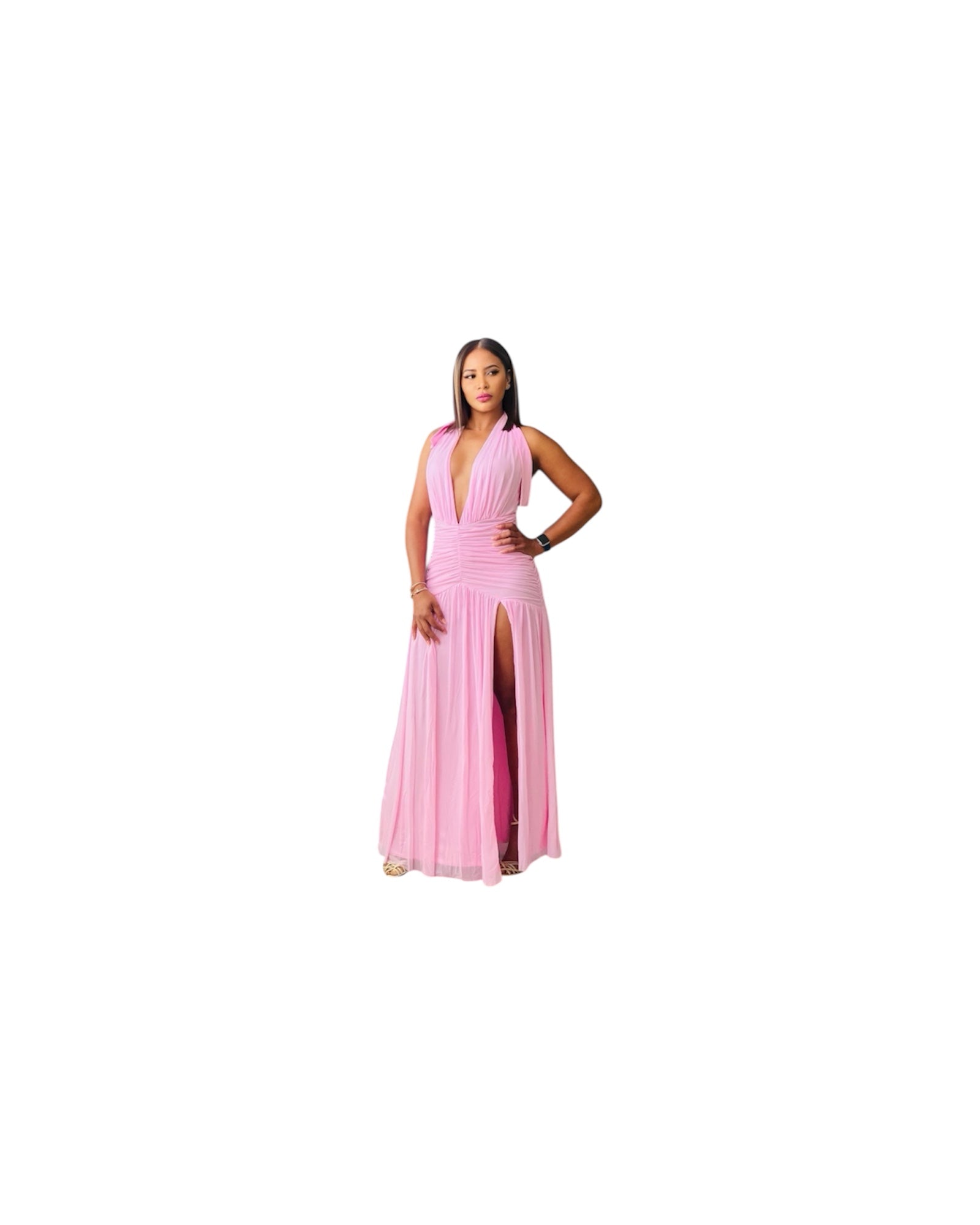 Pink Allure Gown - Pink, M image