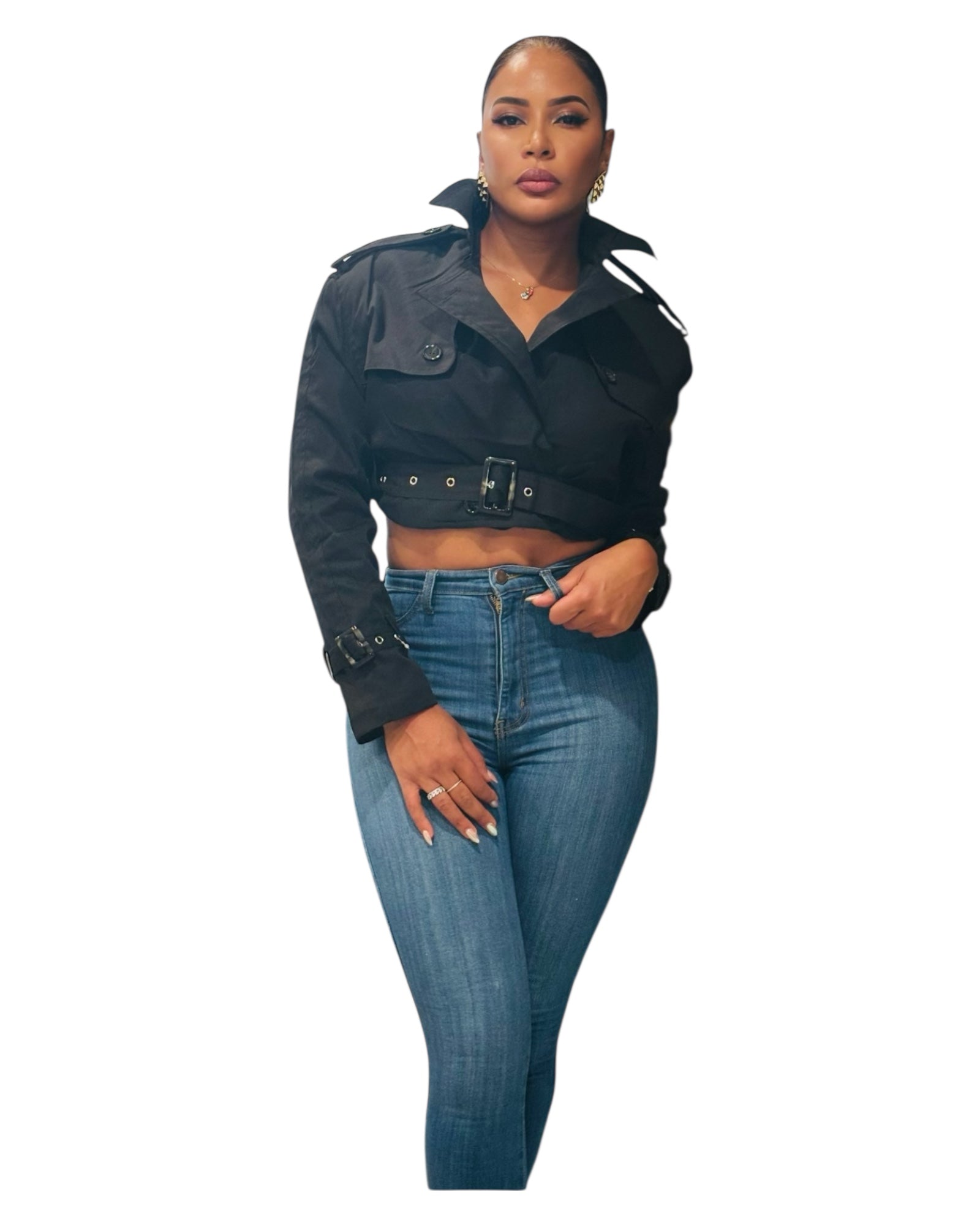 City Edge Cropped Trench Jacket - S image
