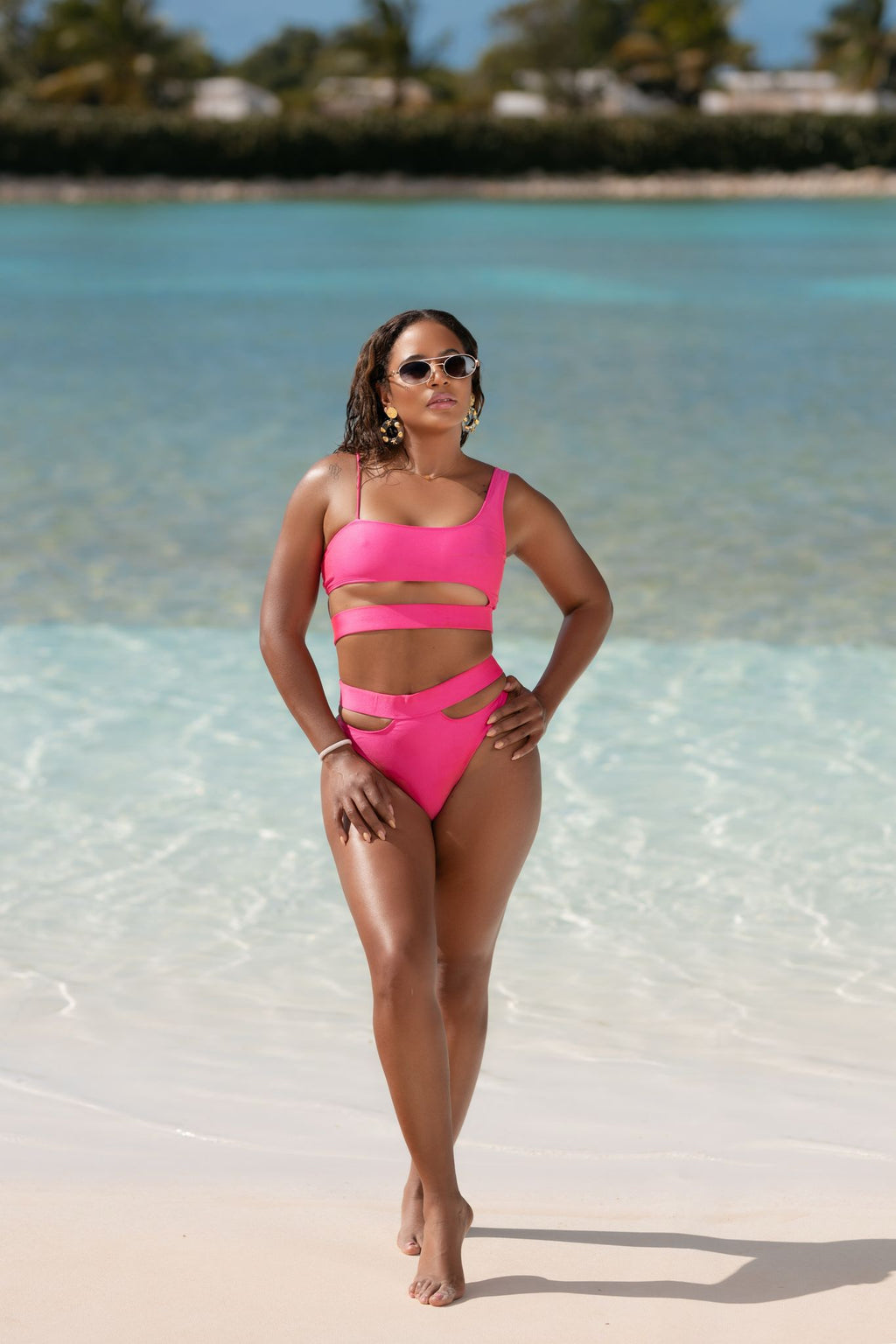 Hot Pink Cut-Out Bikini Set - S image
