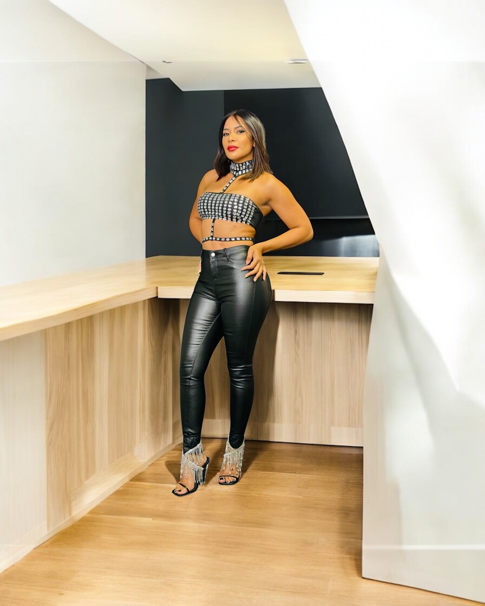 Sculpted Shine Pants - Black, L image