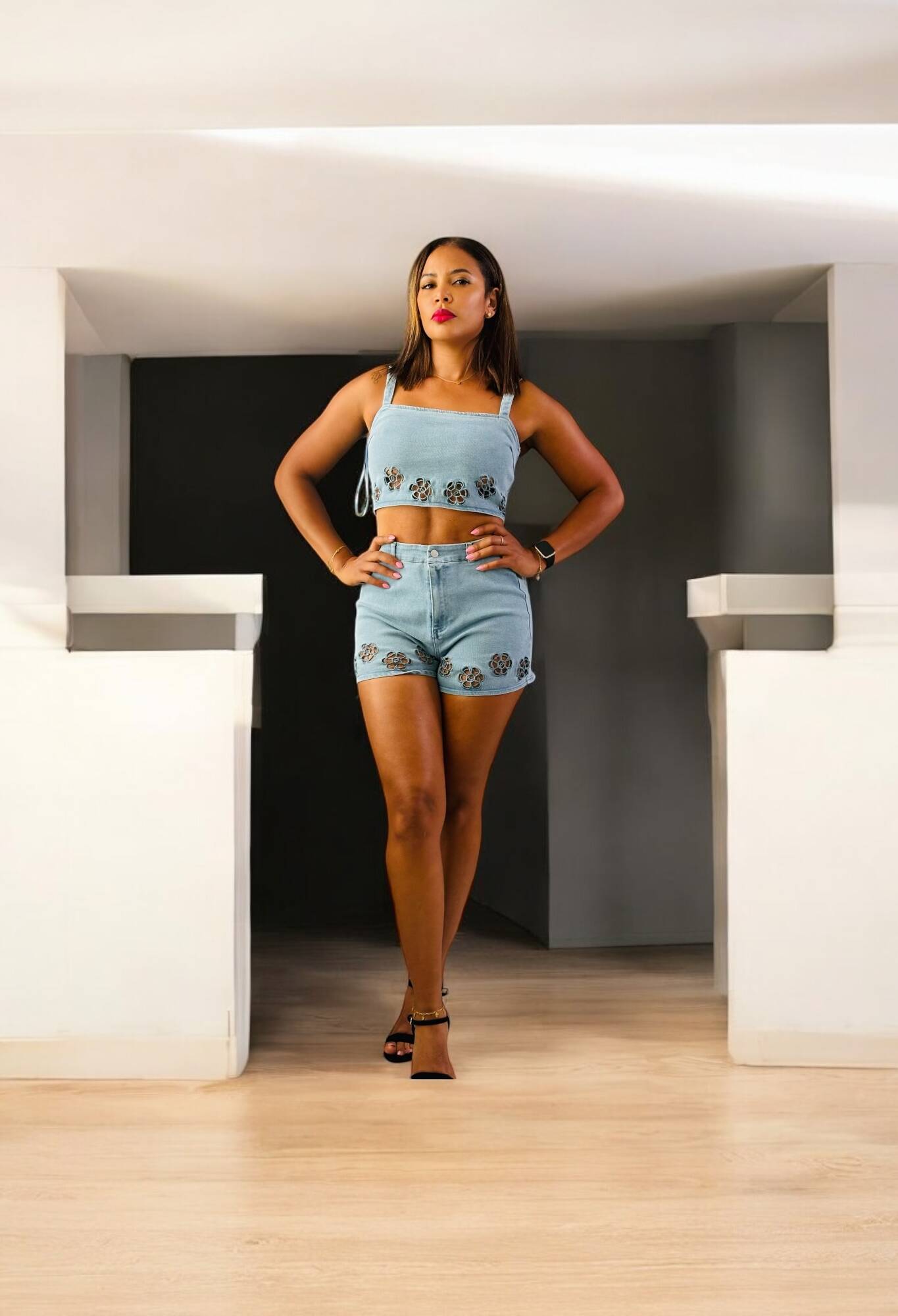 Summer Bloom Denim Set